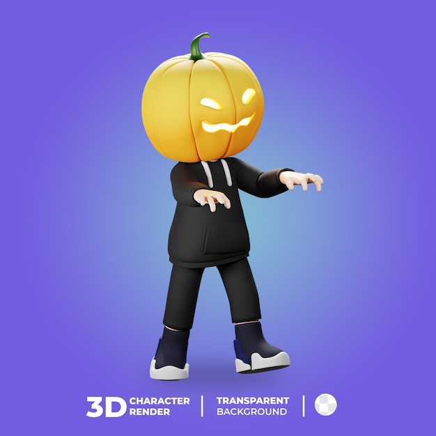 Personaje 3d jack o linterna