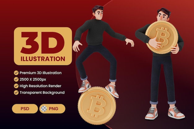 PSD personaje 3d masculino único