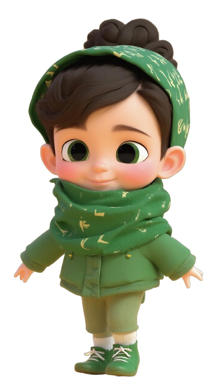 PSD un personaje en 3d de una niña traviesa y juguetona