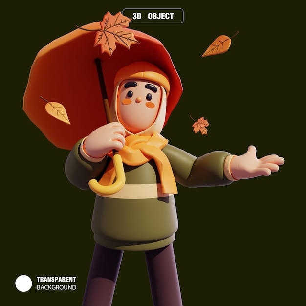 Personaje 3d otoño