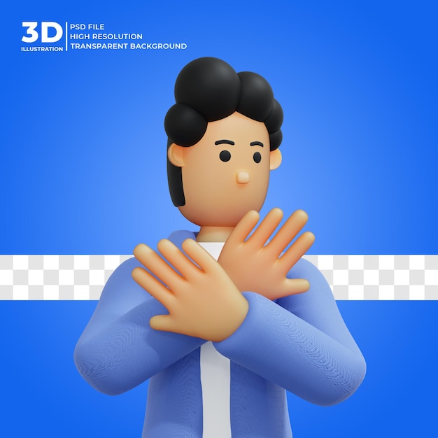 Personaje 3d posando basura 3d render premium psd