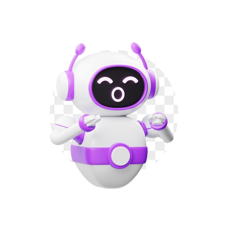 PSD el personaje 3d robot se sorprendió