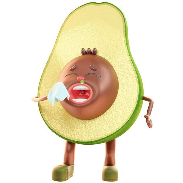 Personaje de aguacate 3d