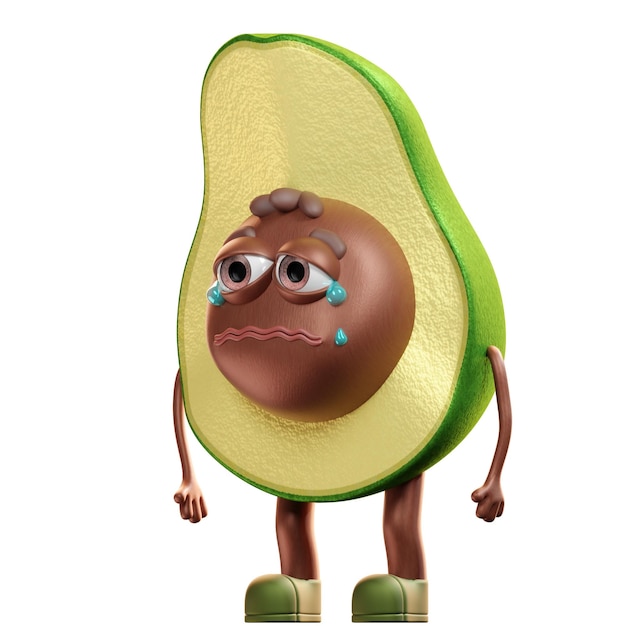 Personaje de aguacate 3d