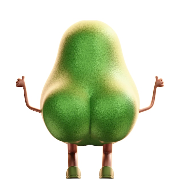 Personaje de aguacate 3d