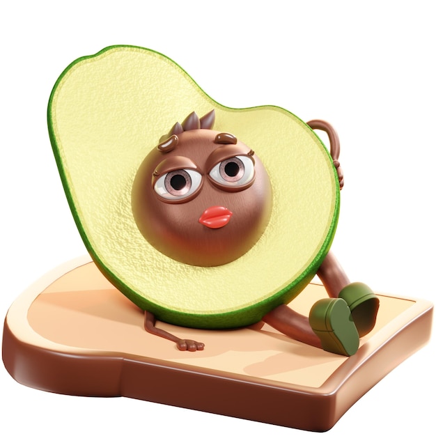 PSD personaje de aguacate 3d