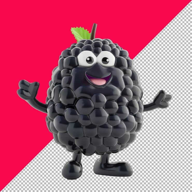 PSD el personaje de blackberry 3d aislado render trasfondo transparente png psd