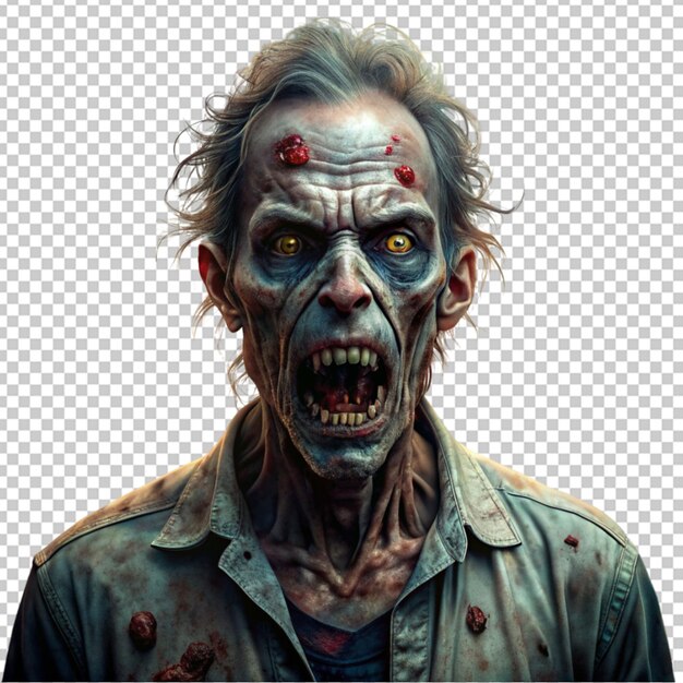 Personaje de cara de zombie aterrador