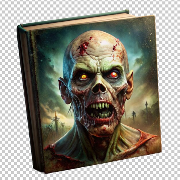 PSD personaje de cara de zombie aterrador