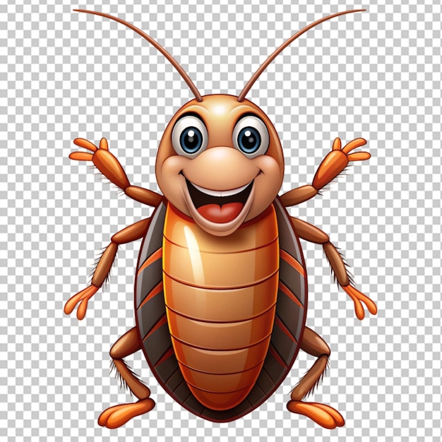 personaje de cucaracha de dibujos animados en fondo transparente