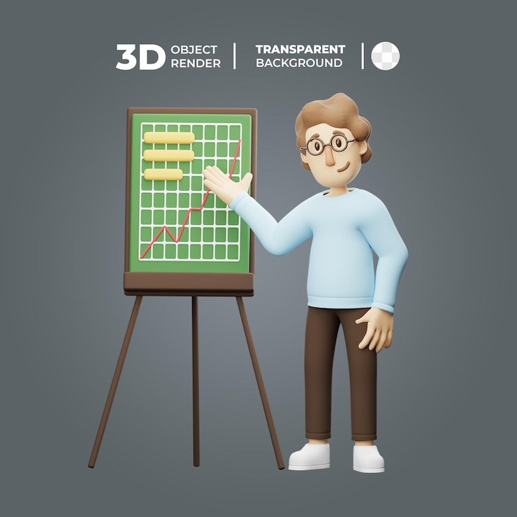 PSD personaje de dibujos animados en 3d con camiseta azul