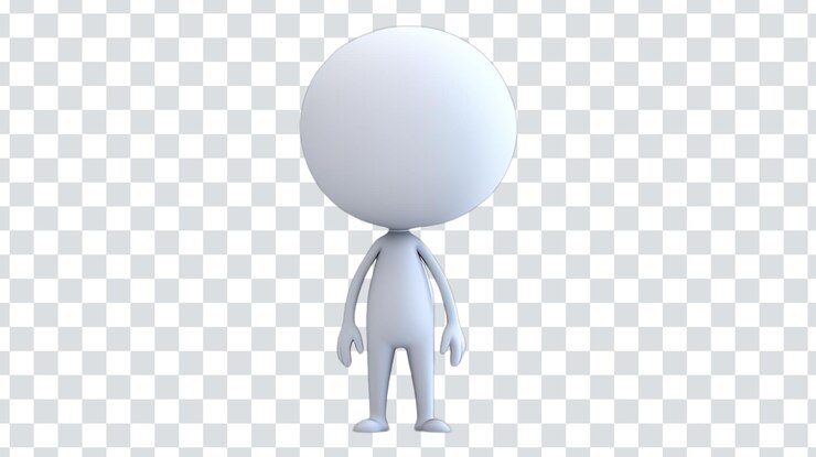 PSD personaje de dibujos animados blanco en 3d de pie con espacio de copia ideal para materiales de marketing divertidos y atractivos o proyectos de children39s