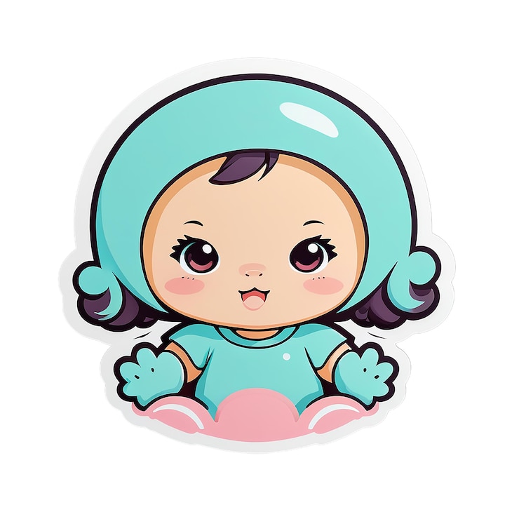 PSD un personaje de dibujos animados con una bufanda azul en él