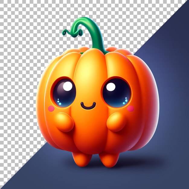 PSD personaje de dibujos animados de calabaza gracioso