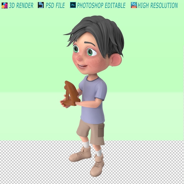 un personaje de dibujos animados con una camisa azul y una camisa que dice editar en él