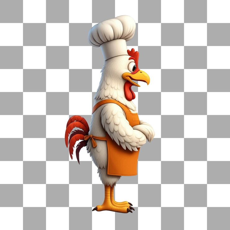 PSD el personaje de dibujos animados chef chicken