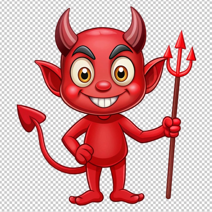 PSD personaje de dibujos animados del diablo sobre fondo blanco