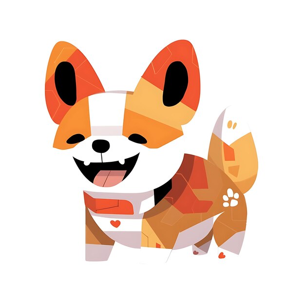 personaje de dibujos animados de un diseño gráfico corgiflat riendo