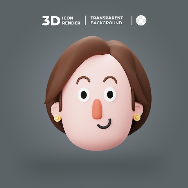 Un personaje de dibujos animados con un fondo gris que dice icono 3d.