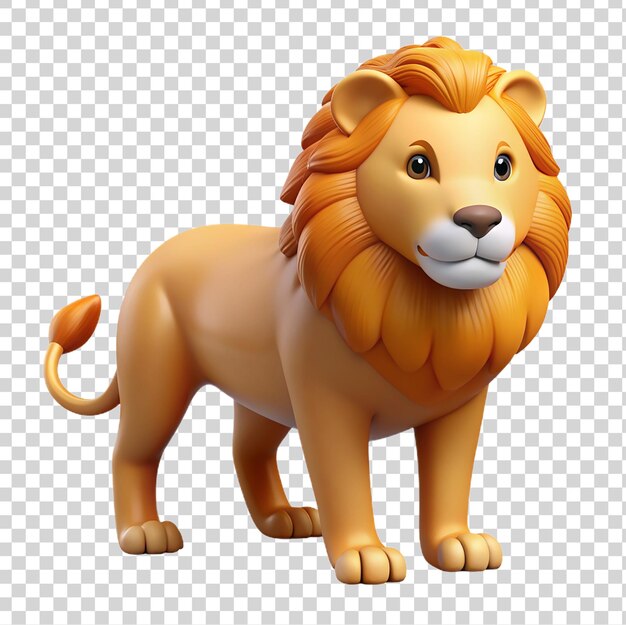 PSD personaje de dibujos animados de león 3d aislado en un fondo transparente