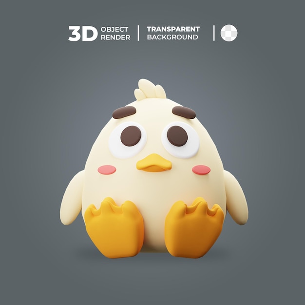 Personaje de dibujos animados lindo pato modelo 3d