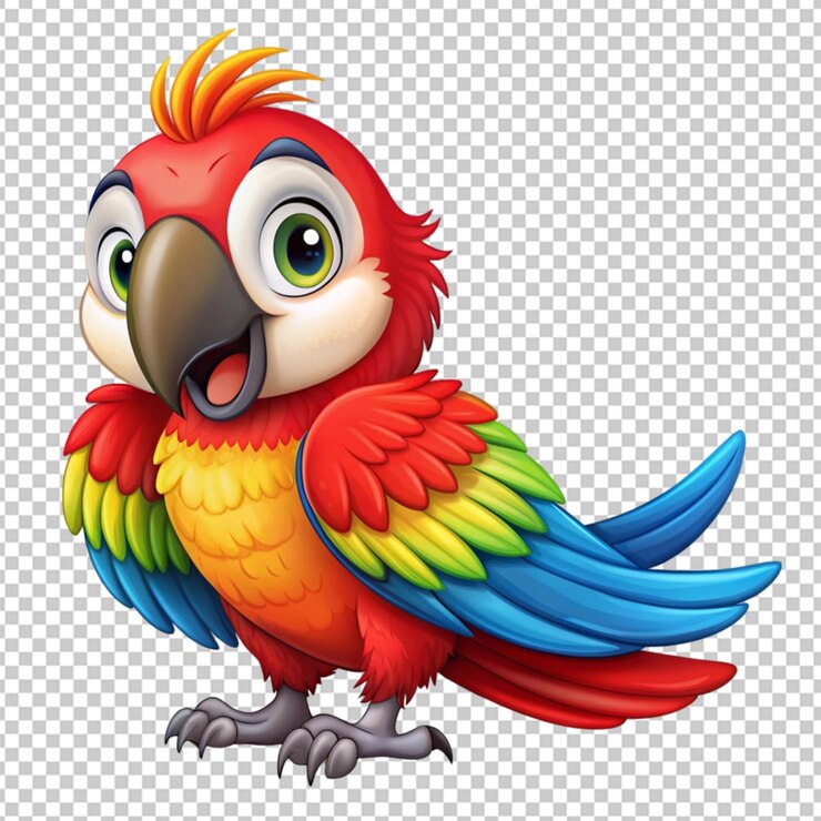 PSD personaje de dibujos animados loro