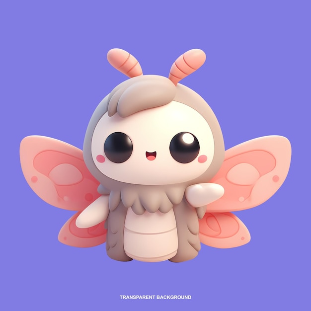 PSD personaje de dibujos animados de mariposa en 3d