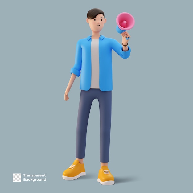 PSD personaje de dibujos animados masculino 3d