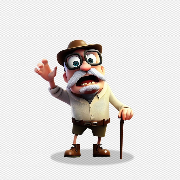 PSD personaje de dibujos animados modelo 3d