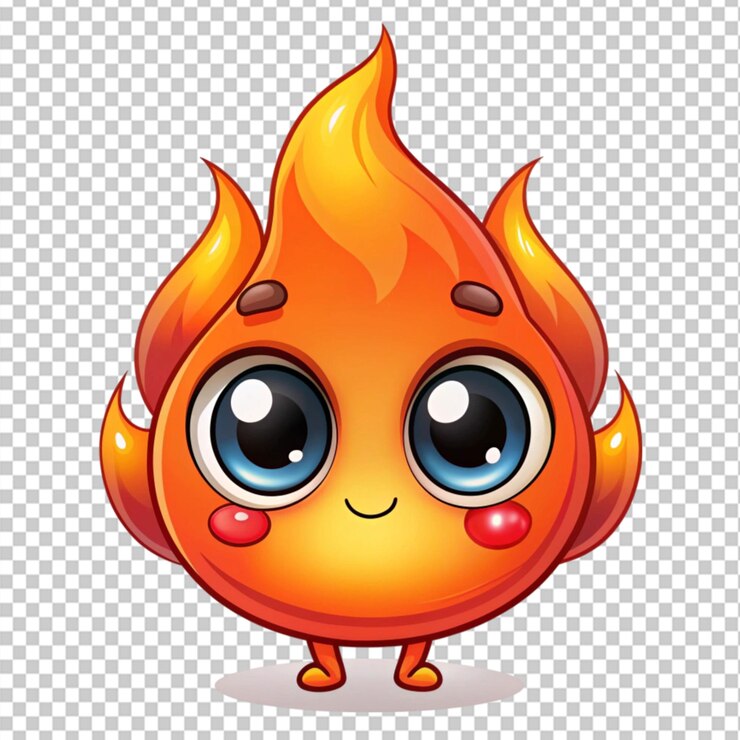 PSD personaje de dibujos animados con ojos grandes en un fondo transparente