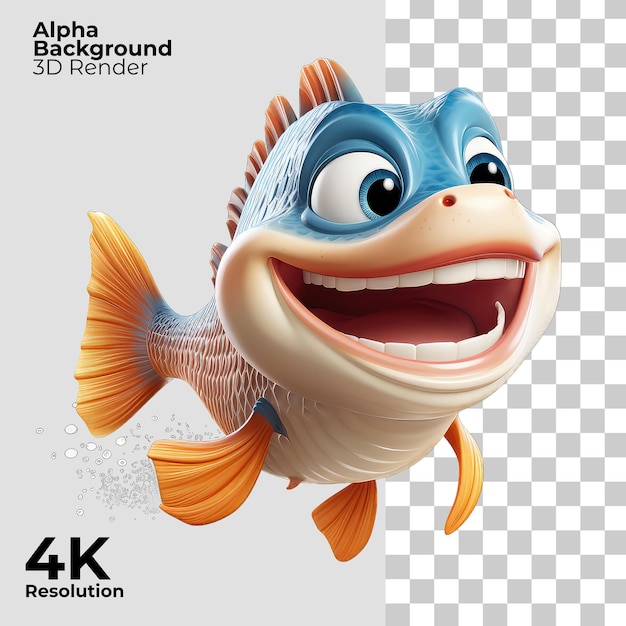 PSD personaje de dibujos animados de peces
