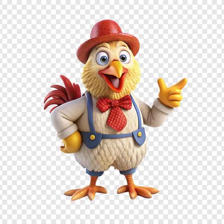 PSD personaje de dibujos animados rooster