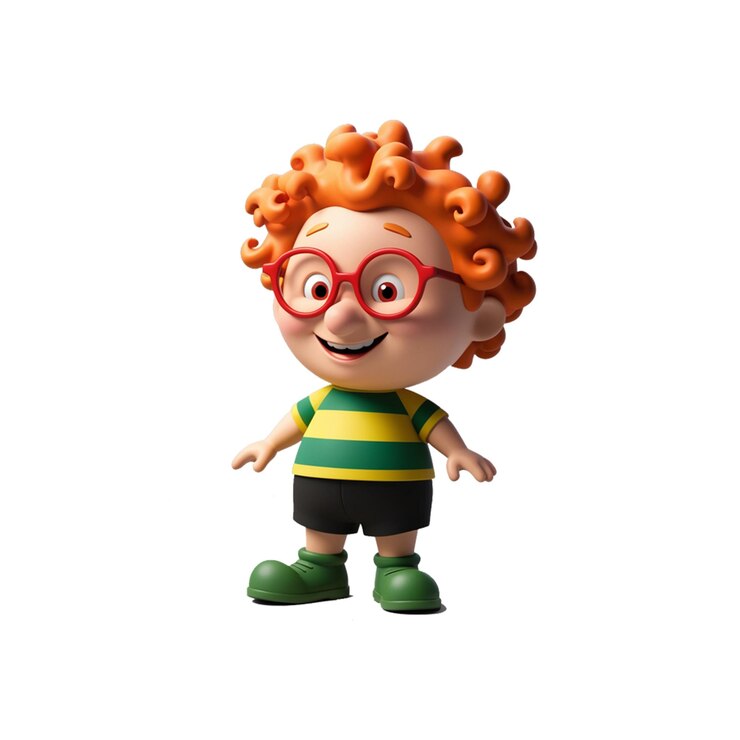 El personaje de dibujos animados Silly Clown 3D en fondo blanco
