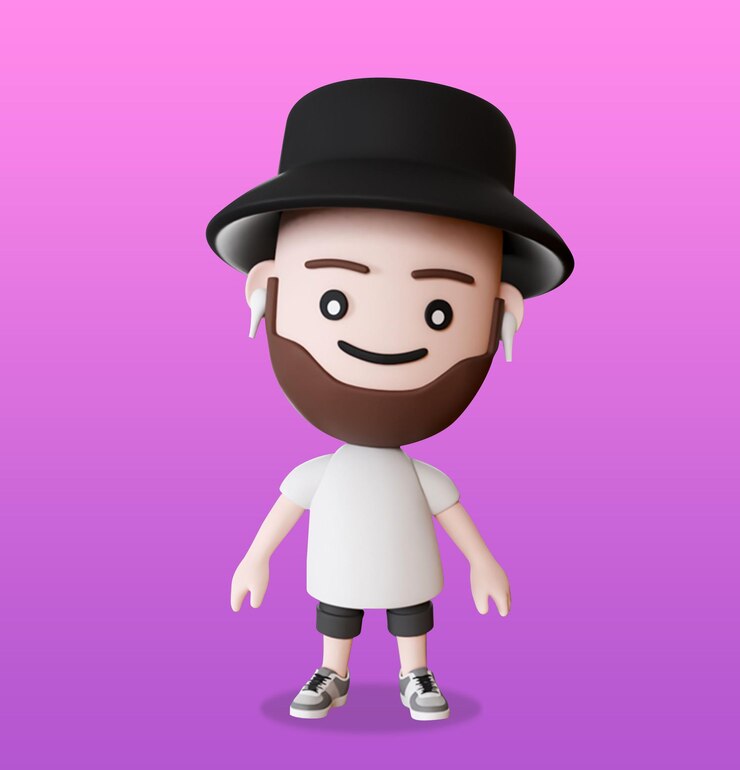 PSD un personaje de dibujos animados con un sombrero y una camisa que dice 'la barba'