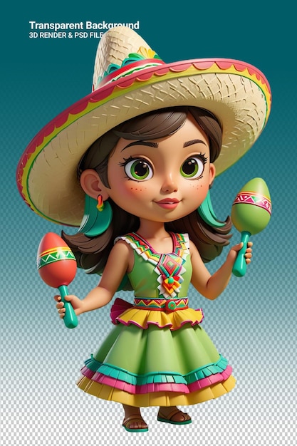 Un personaje de dibujos animados con un sombrero de paja y un bastón de caramelo