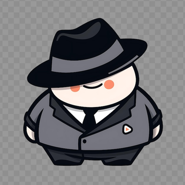 PSD un personaje de dibujos animados con un sombrero y un traje