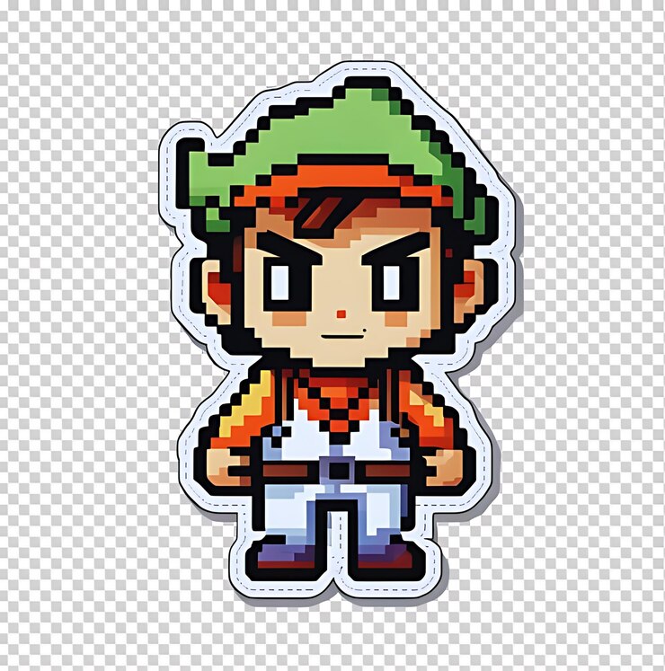 PSD un personaje de dibujos animados con un sombrero verde y pantalones blancos
