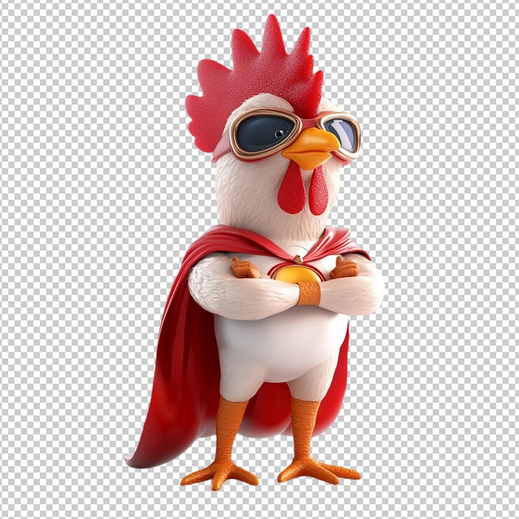 PSD el personaje de dibujos animados super hero happy duck