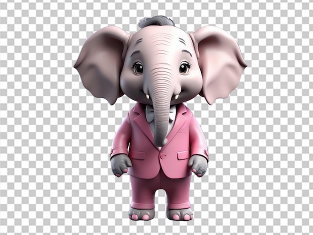 PSD personaje de elefante en un traje elegante