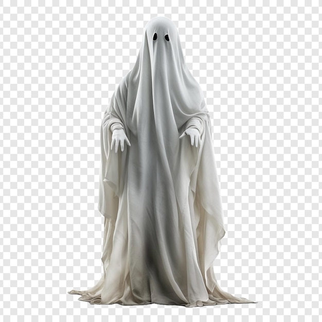 PSD personaje fantasma para halloween aislado en un fondo transparente