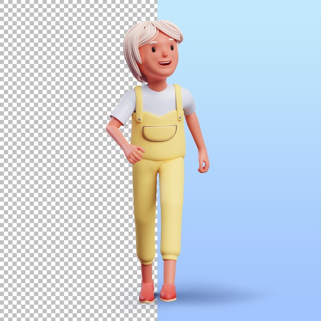 Personaje femenino 3d caminando