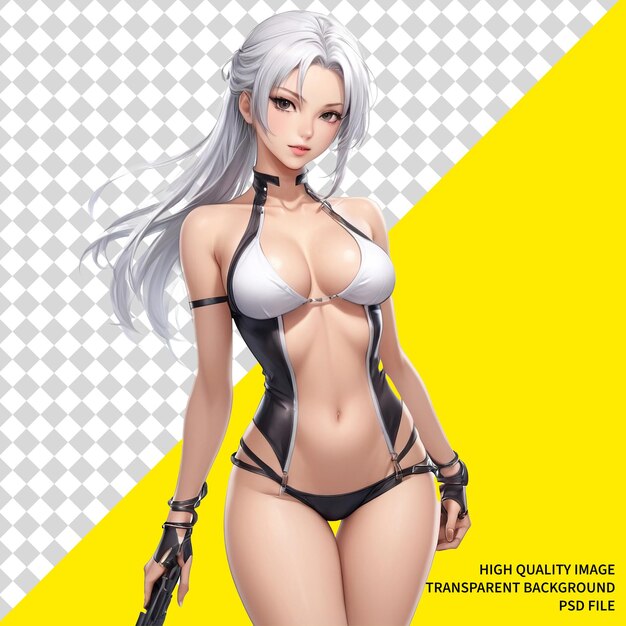 PSD personaje femenino de anime cuerpo perfecto mujer chica modelo de personaje