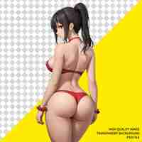 PSD personaje femenino de anime cuerpo perfecto mujer chica modelo de personaje