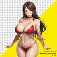 PSD personaje femenino de anime cuerpo perfecto mujer chica modelo de personaje