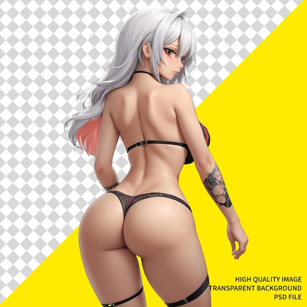 PSD personaje femenino de anime cuerpo perfecto mujer chica modelo de personaje