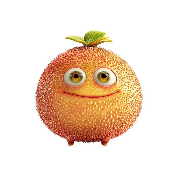 PSD el personaje de happy jackfruit 3d render de un jackfruit de dibujos animados sonriente