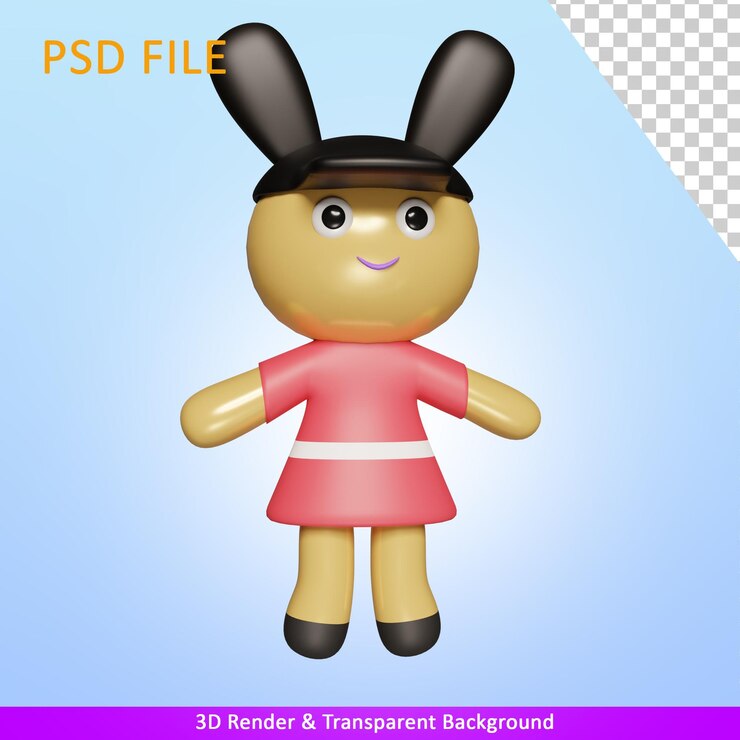 PSD personaje de ilustración de render 3d