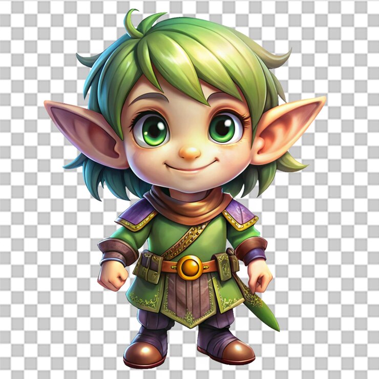 PSD un personaje lindo del juego dungeons and dragons aislado en un fondo transparente
