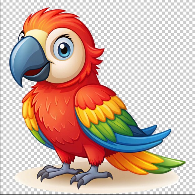 personaje de loro lindo aislado pájaro de la selva vector aislado en blanco