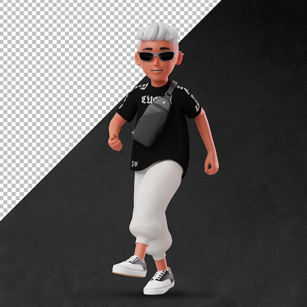 PSD personaje masculino 3d caminando